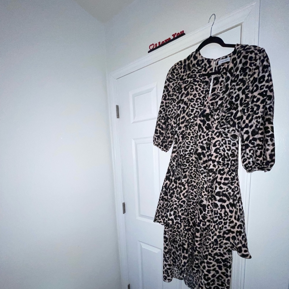Leopard Calvin Klein Dress With Belt
